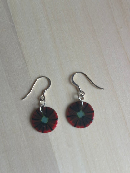 Poppy style dangle earrings