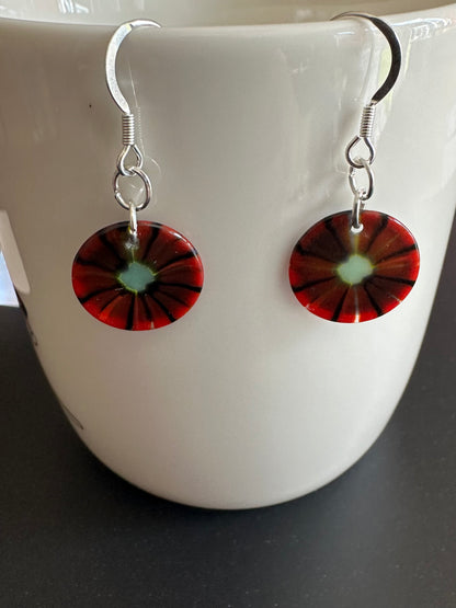 Poppy style dangle earrings