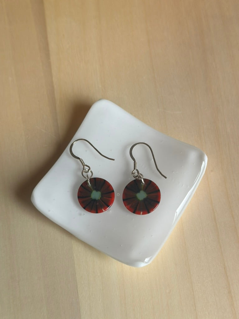 Poppy style dangle earrings