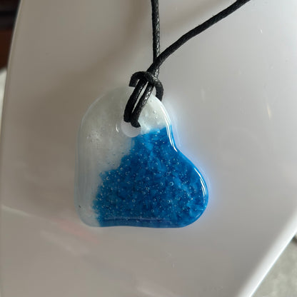 Blue & White heart pendant