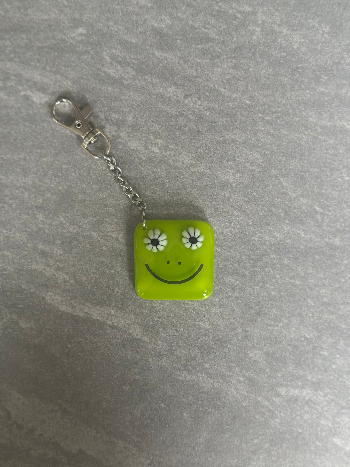 Fused Glass Frog Keyring