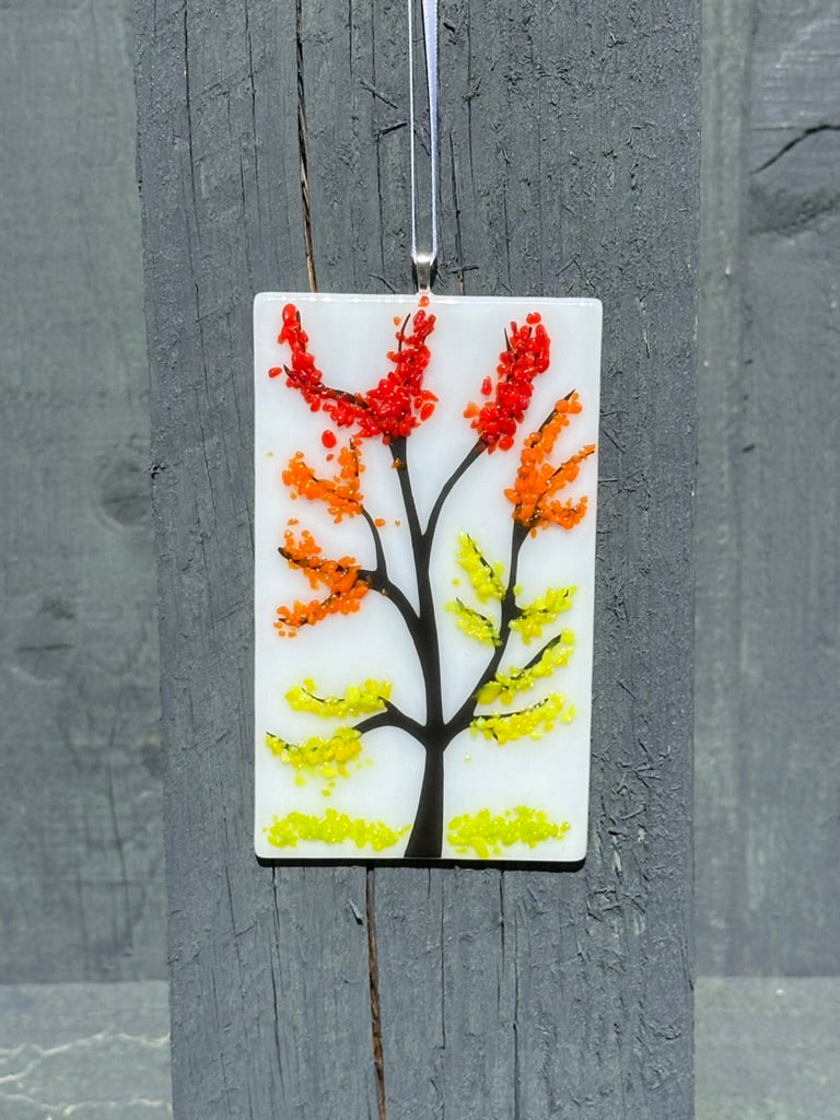 Hanging tree effect decoration, warm colours