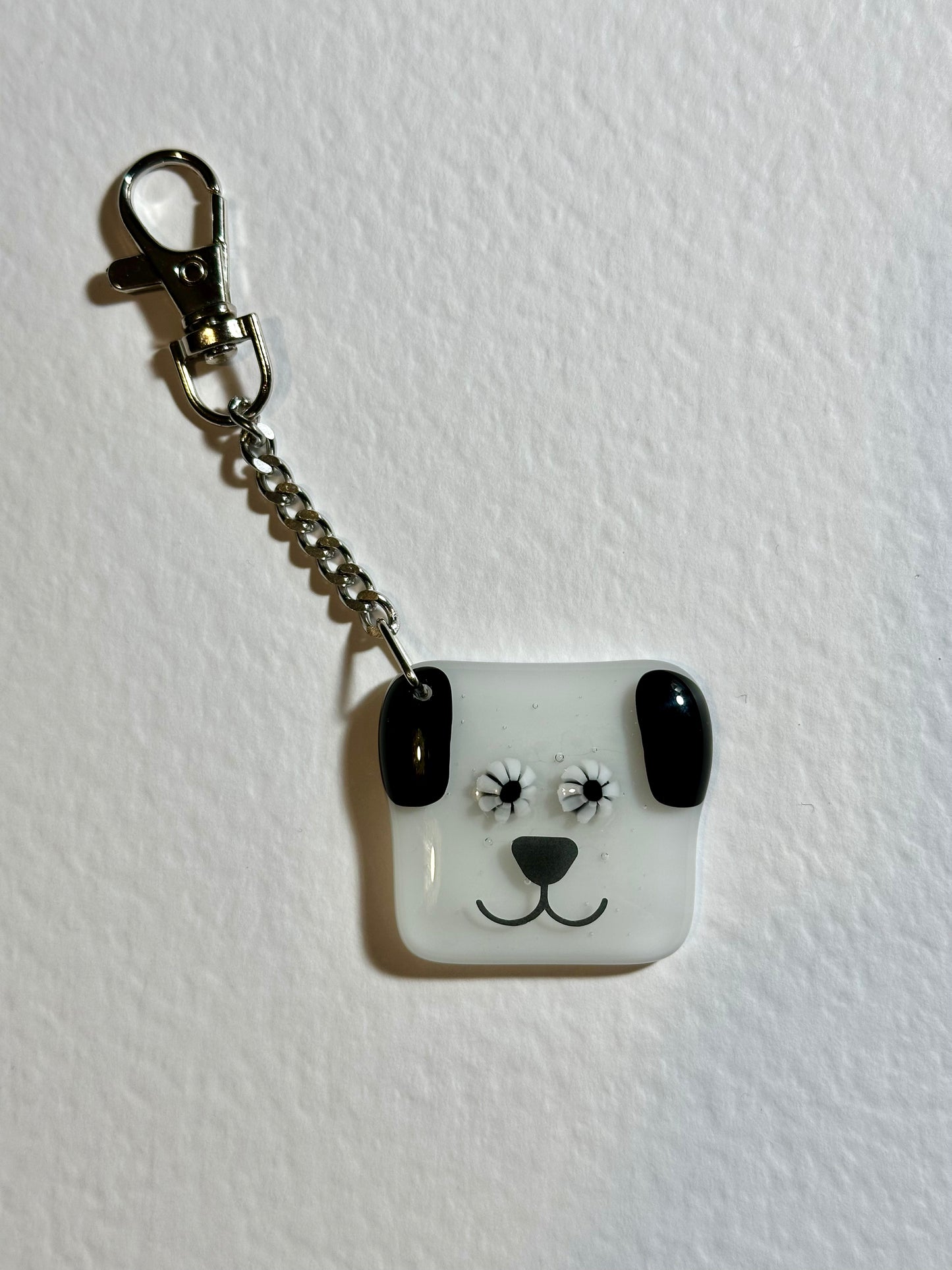 Fused Glass Dog Keyring