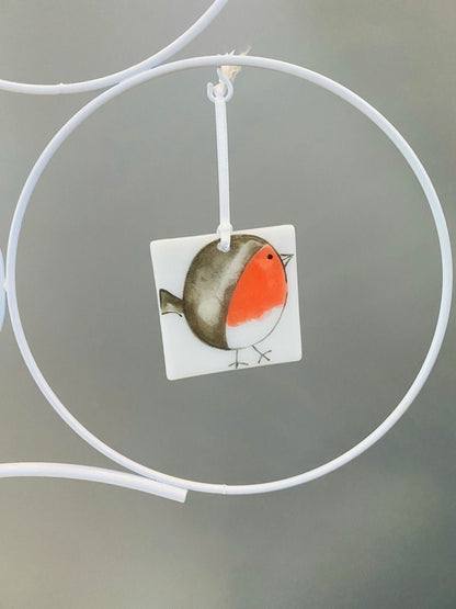 Card with a Robin Hanging Decoration Gift