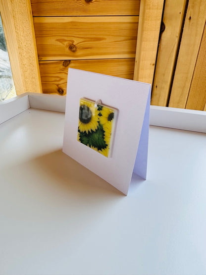 Card with a Sunflower Hanging Decoration Gift