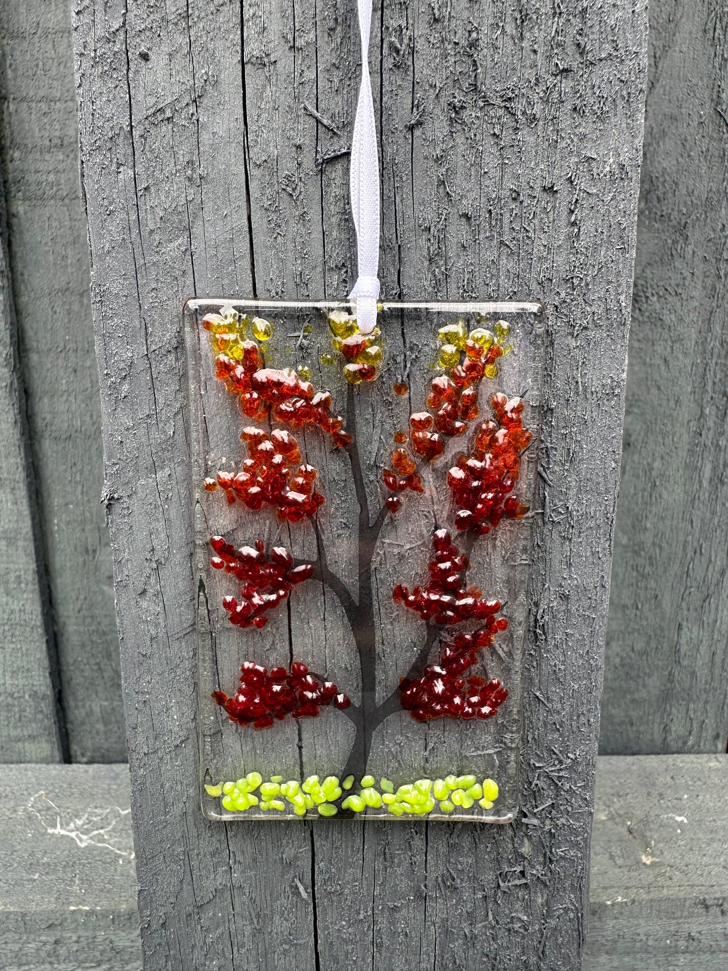 Hanging tree effect decoration, warm colours translucent