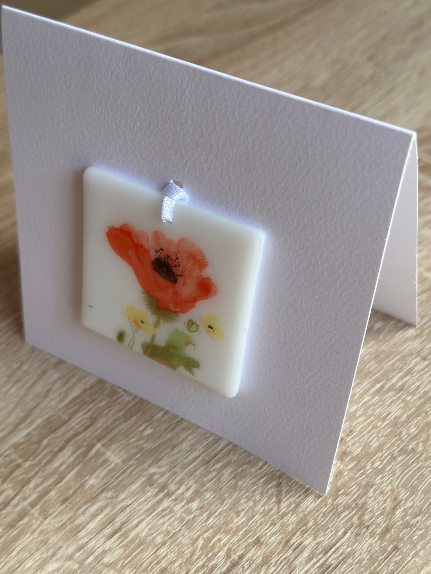 Card with a Single Poppy Hanging Decoration Gift