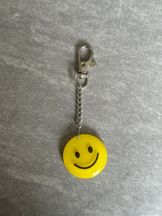 Smile Keyring Fused Glass