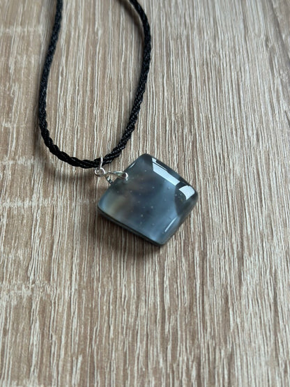 Fused Glass Grey Ombre Pendant