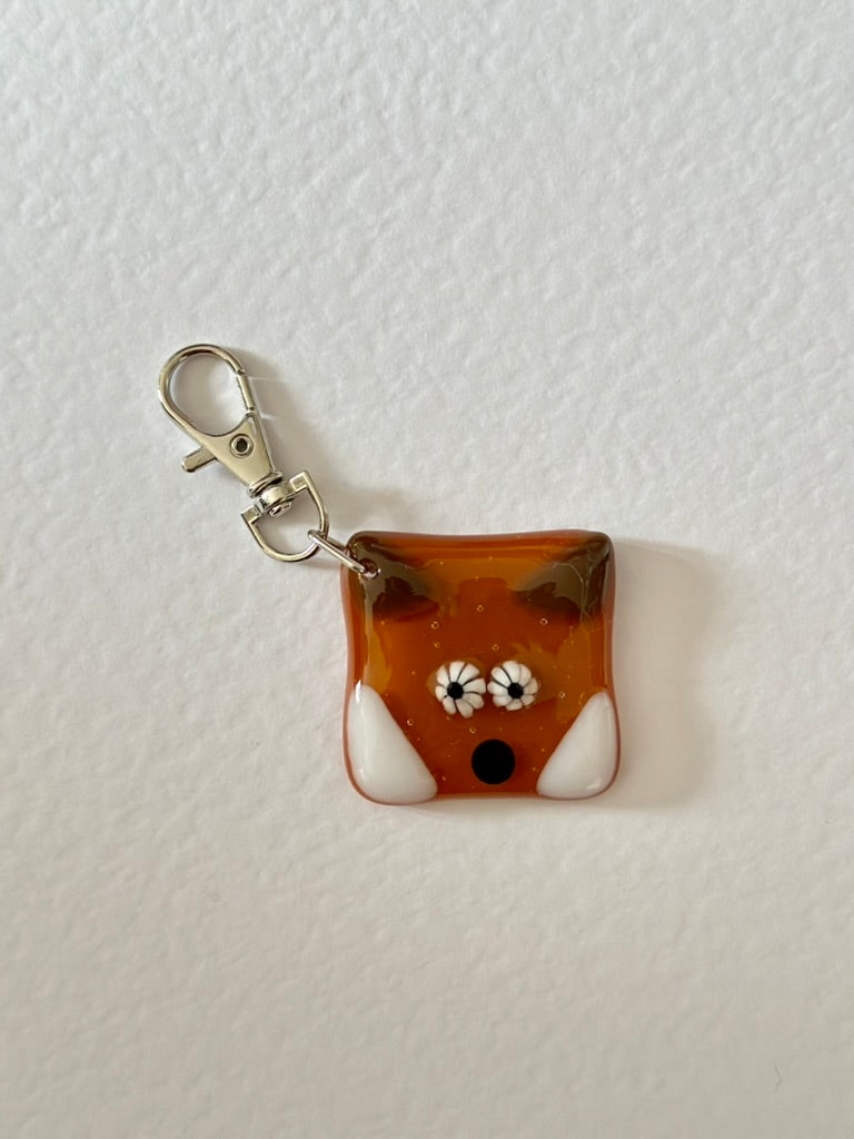 Fused Glass Fox Keyring