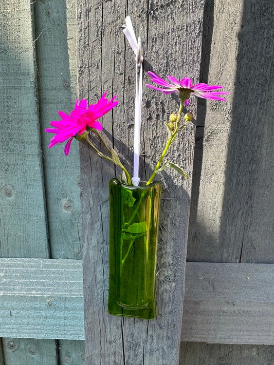 Hanging Pocket Bud Vase Green