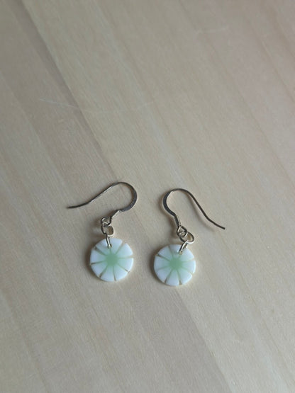 Flower style dangle earrings