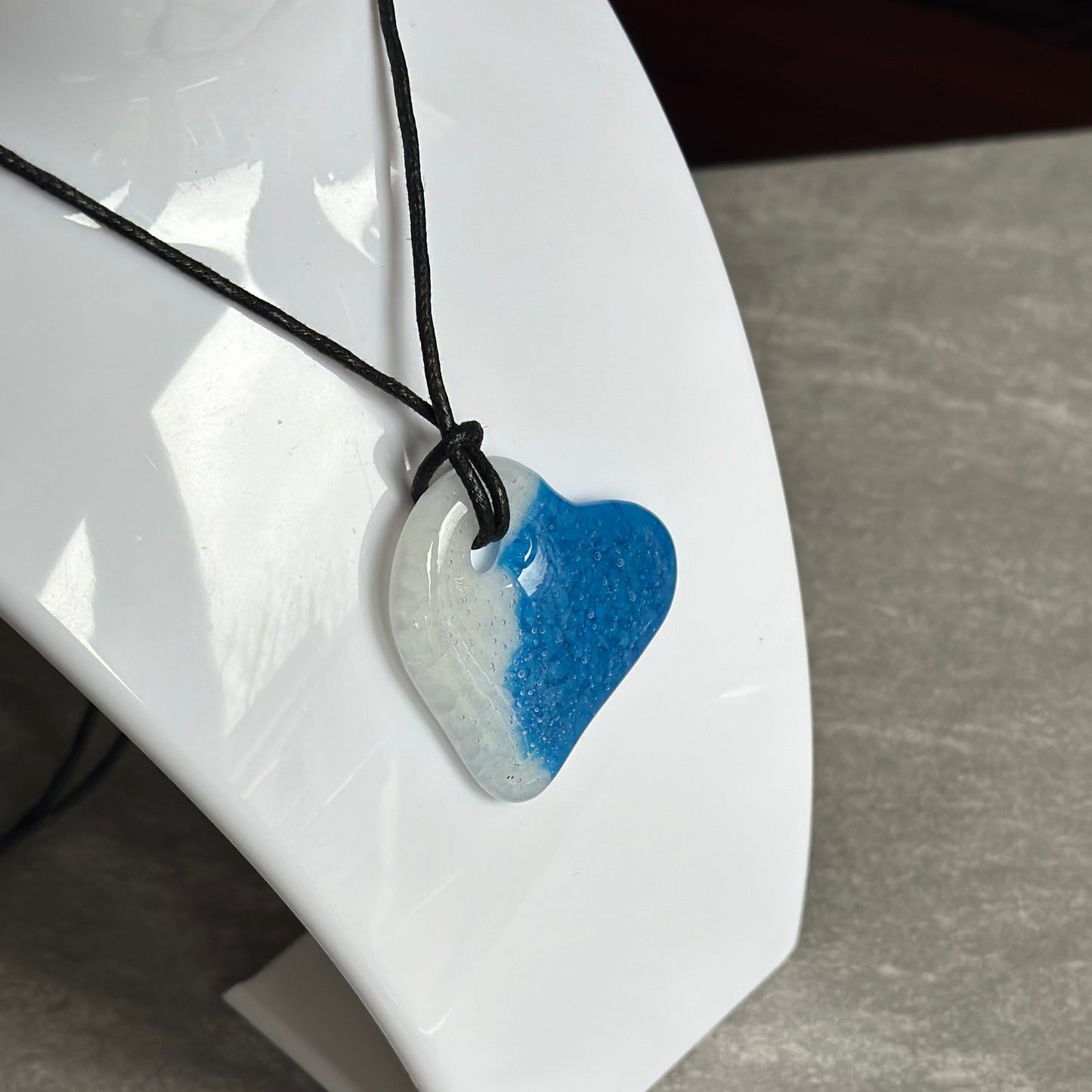 Blue & White heart pendant