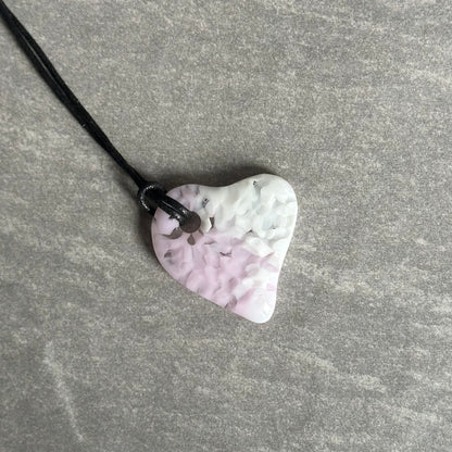 Pink & White heart pendant