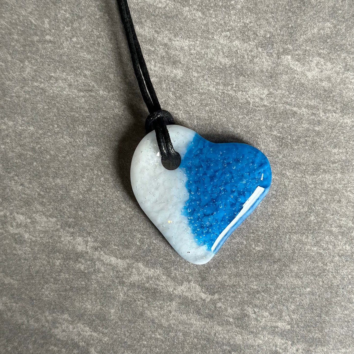 Blue & White heart pendant