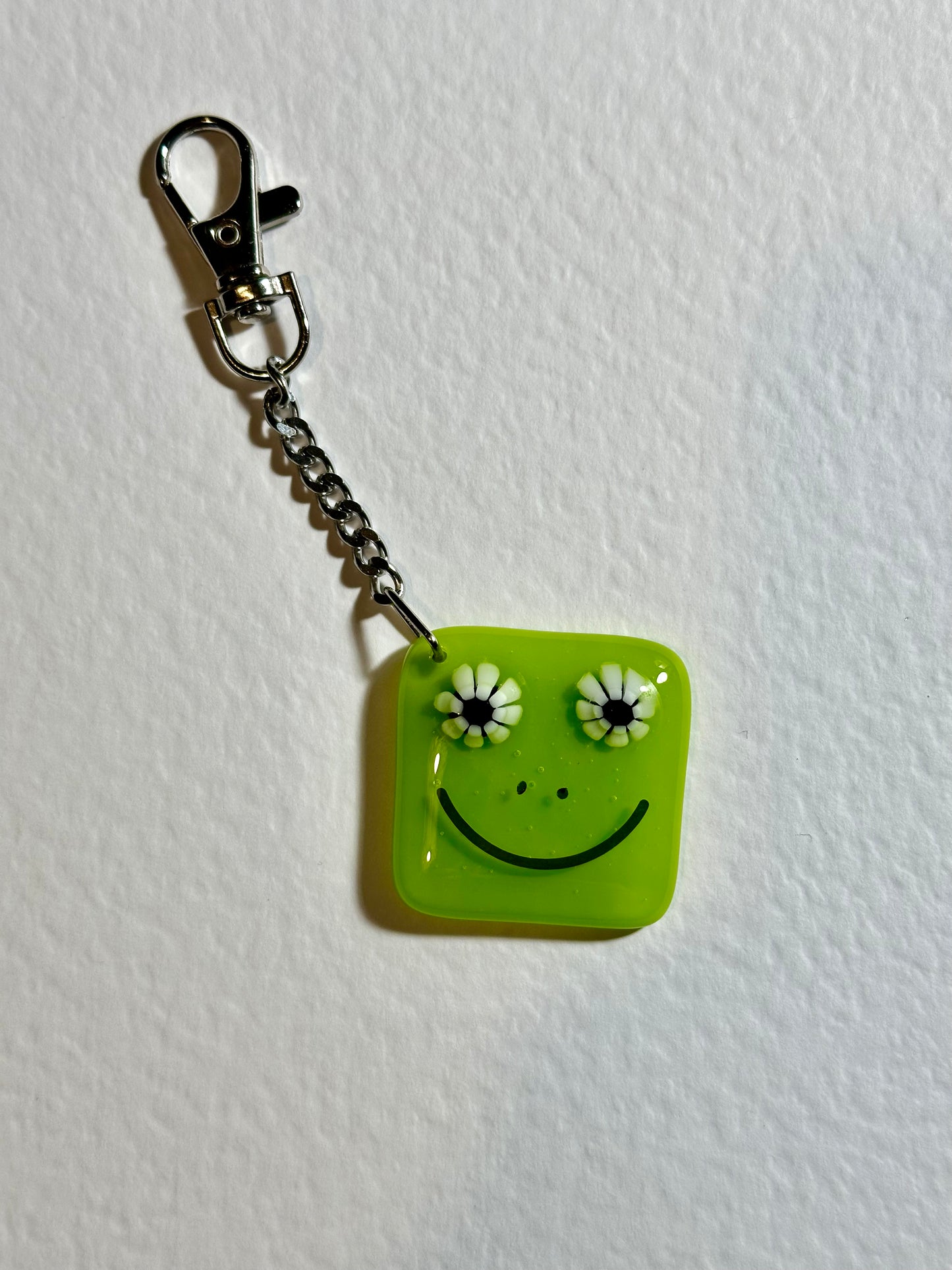 Fused Glass Frog Keyring