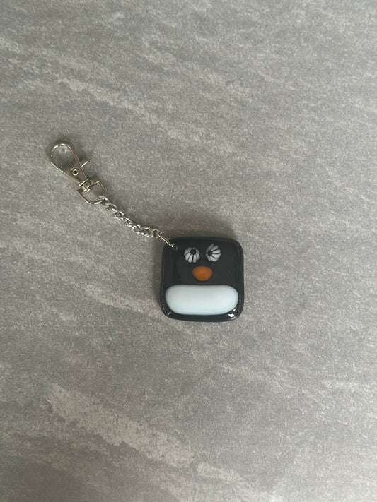 Fused Glass Penguin Keyring