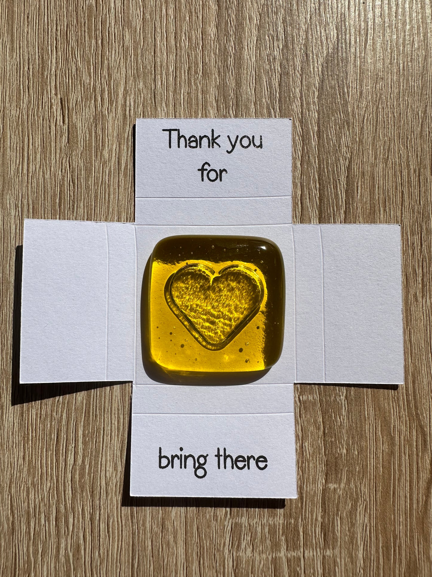 Fused Glass pocket Box Heart Token Thank you for being there