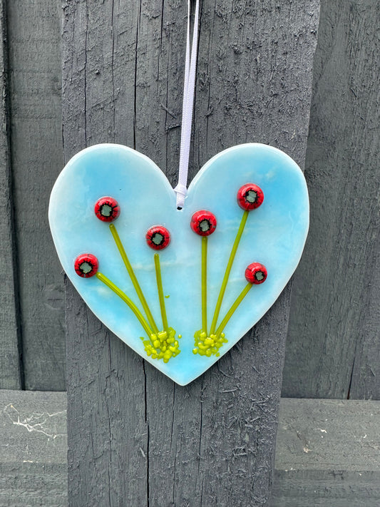 Hanging Heart Decoration Poppy effect