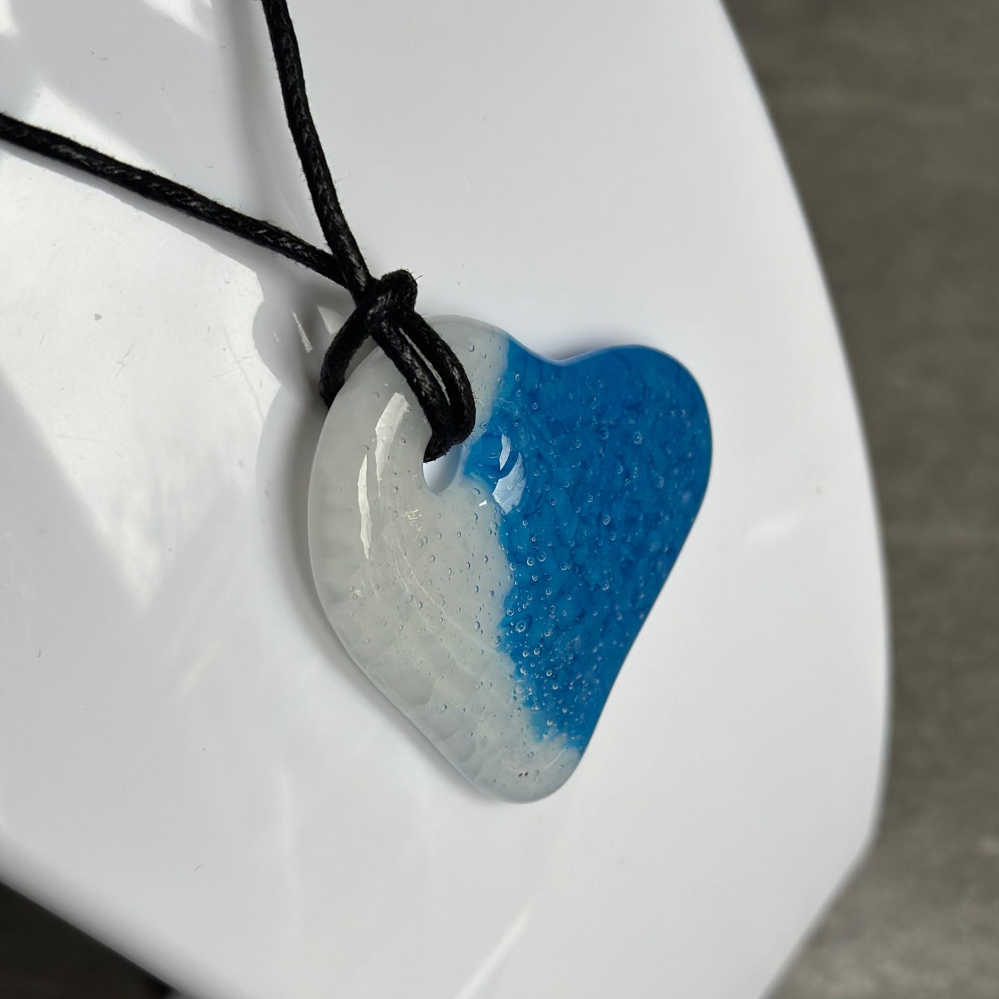 Blue & White heart pendant