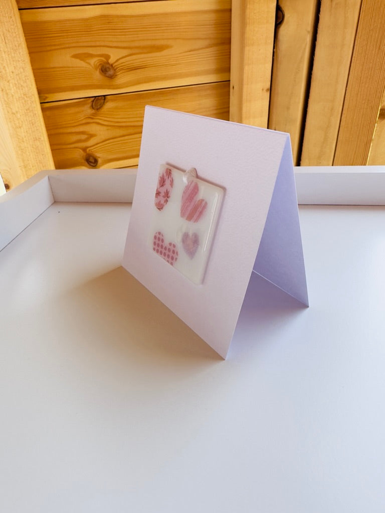 Card with a Love Hearts Hanging Decoration Gift