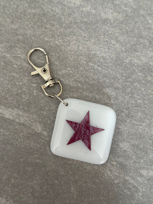 Fused Glass Star Keyring