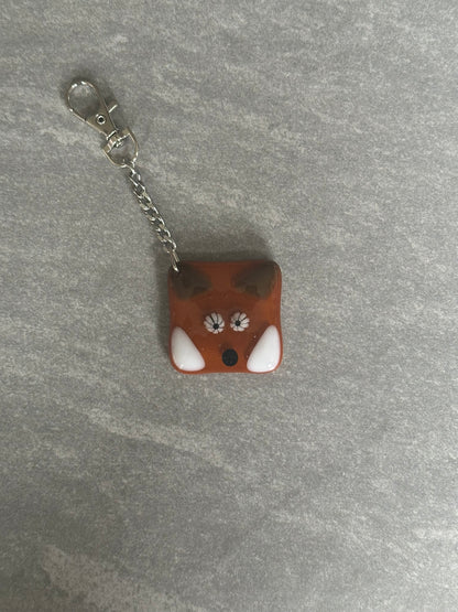 Fused Glass Fox Keyring