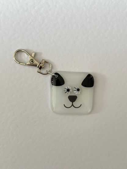 Fused Glass Dog Keyring