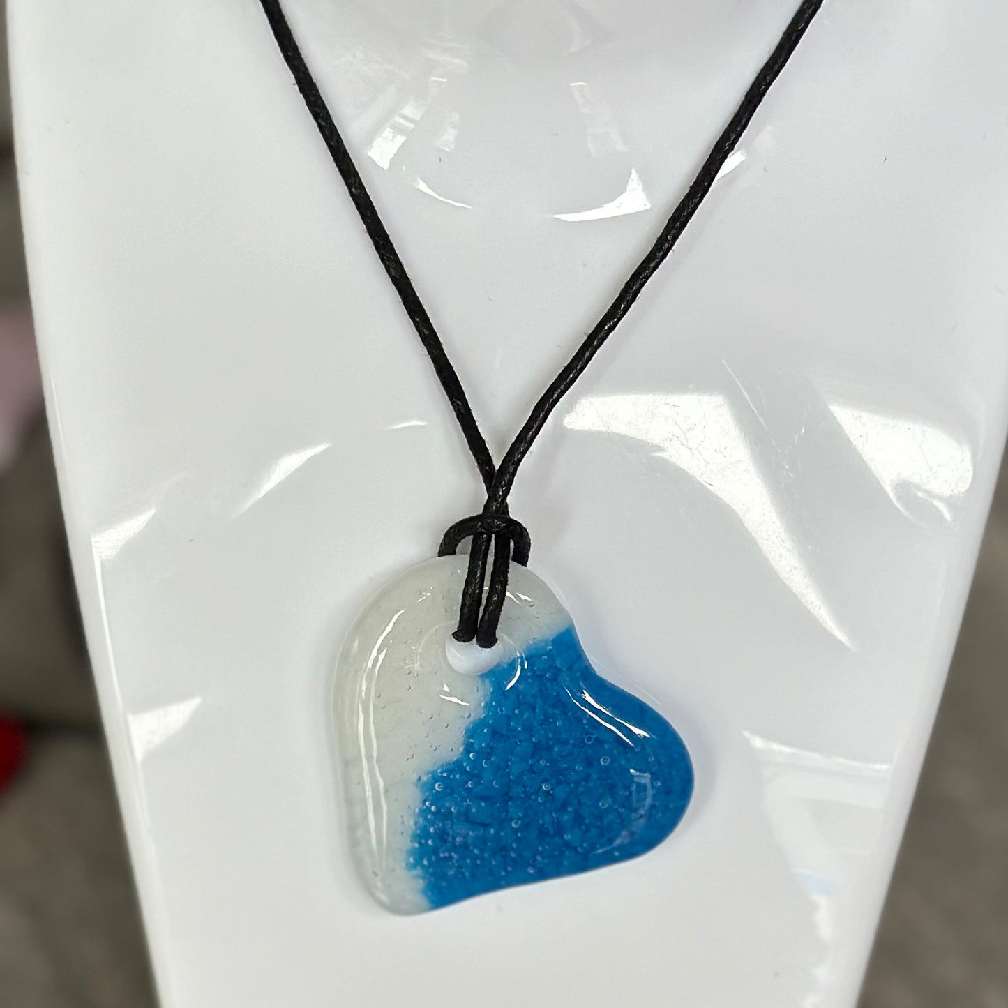 Blue & White heart pendant