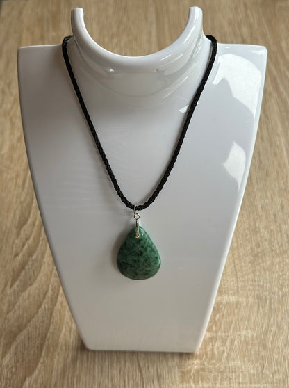 Fused Glass Tear Drop Green Effect Pendant