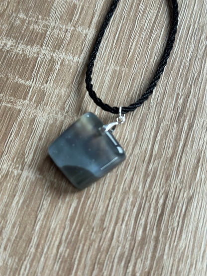 Fused Glass Grey Ombre Pendant