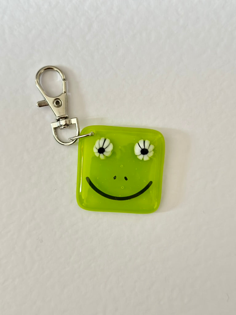 Fused Glass Frog Keyring