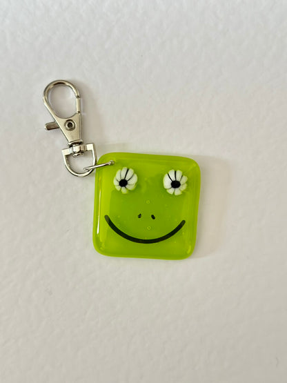 Fused Glass Frog Keyring