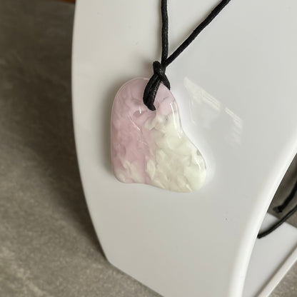 Pink & White heart pendant