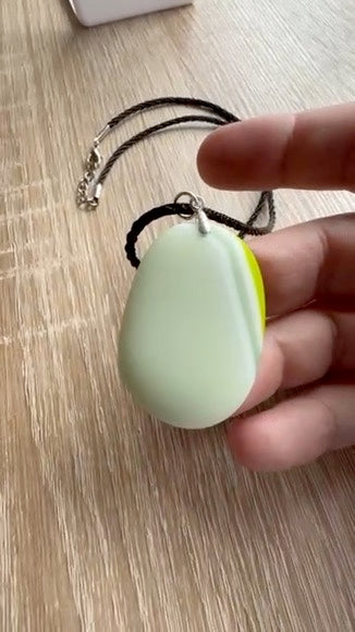 Fused Glass Matt Finish Oval Green Pendant