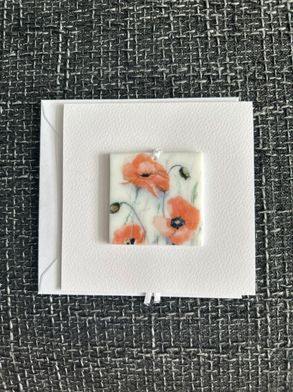 Card with a Poppy Hanging Decoration Gift