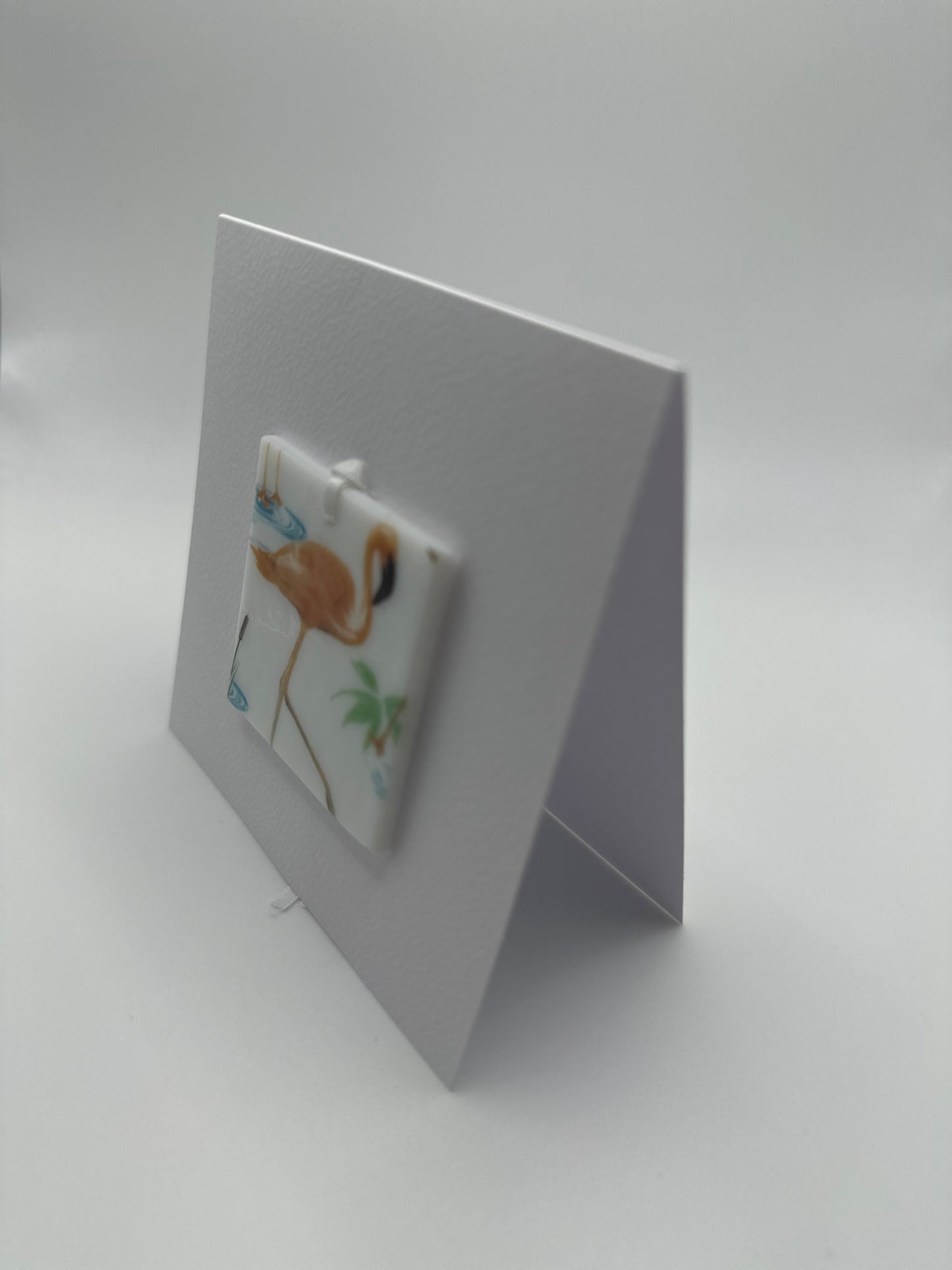 Card with a Flamingo Hanging Decoration Gift