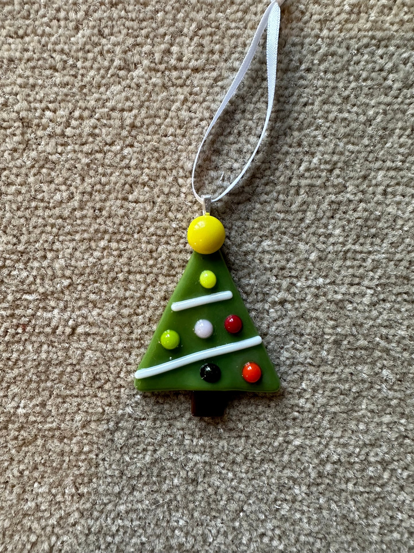 Fused Glass Christmas Tree hanging decoration