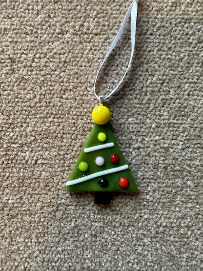 Fused Glass Christmas Tree hanging decoration