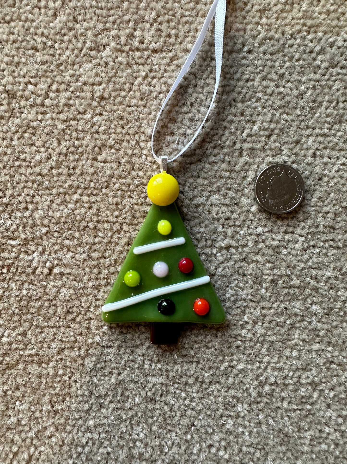 Fused Glass Christmas Tree hanging decoration