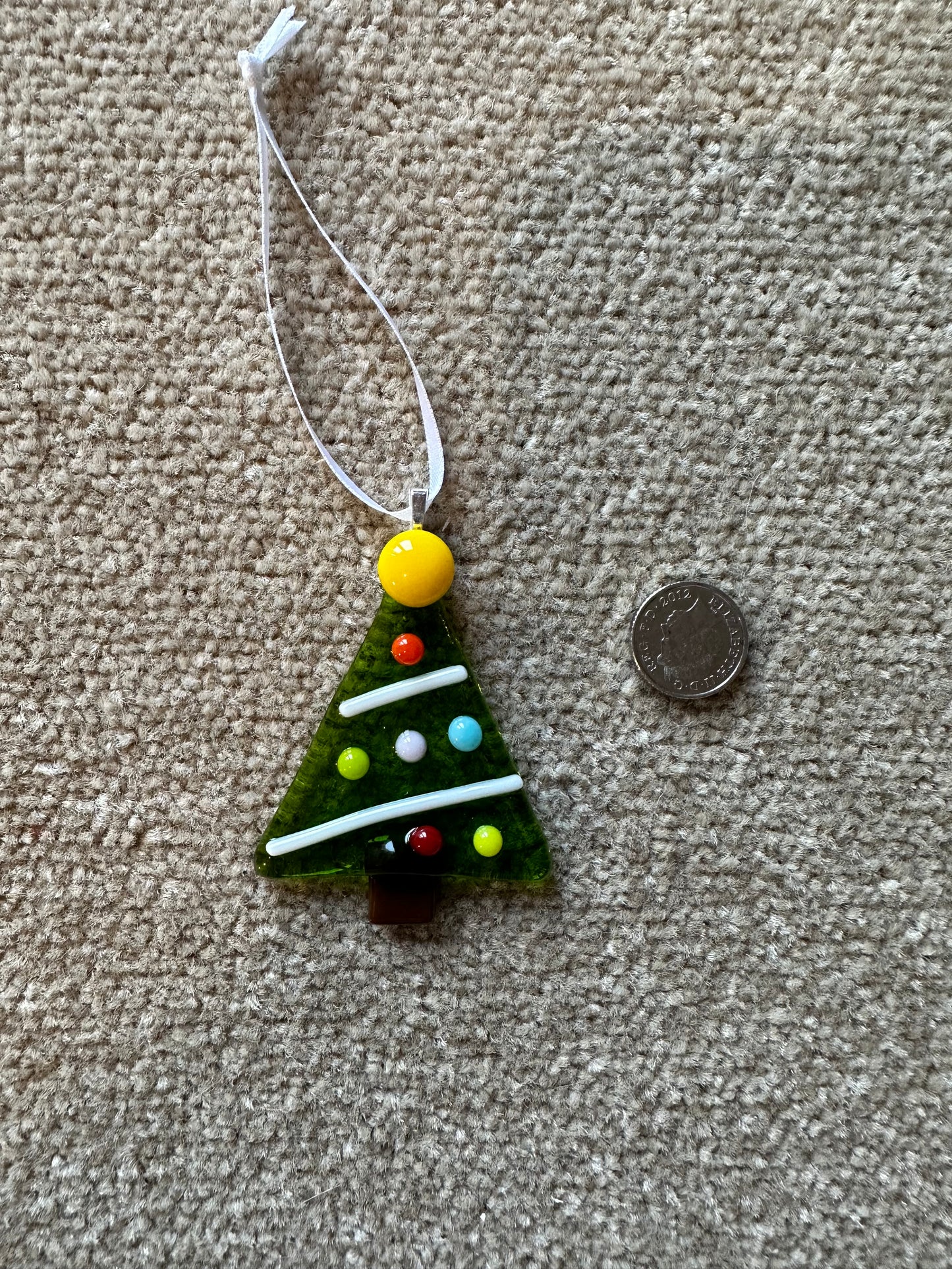 Fused Glass Christmas Tree hanging decoration