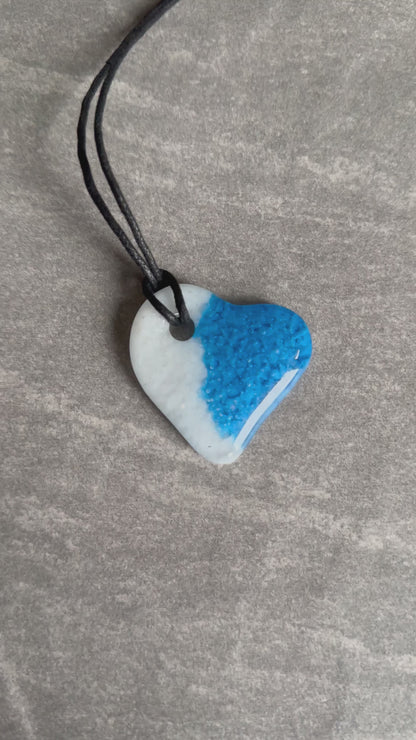 Blue & White heart pendant