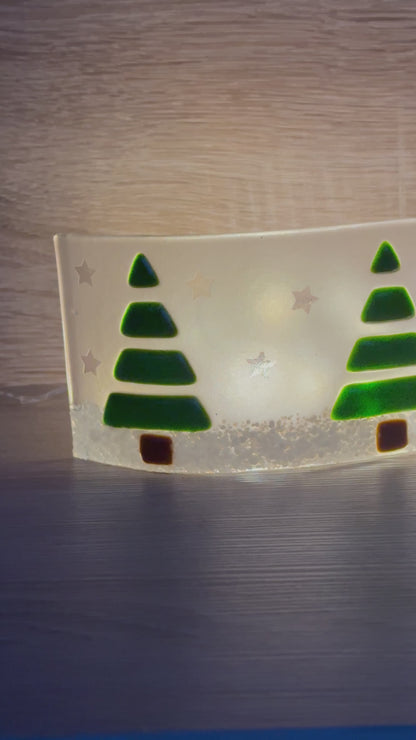 Fused Glass Christmas Tree Wave