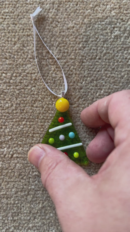 Fused Glass Christmas Tree hanging decoration