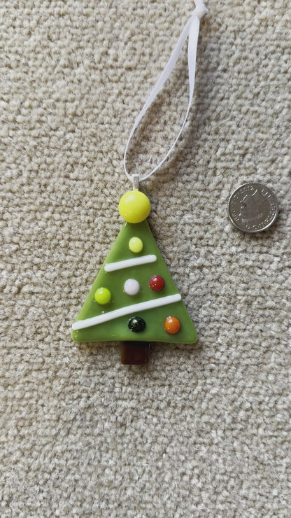 Fused Glass Christmas Tree hanging decoration