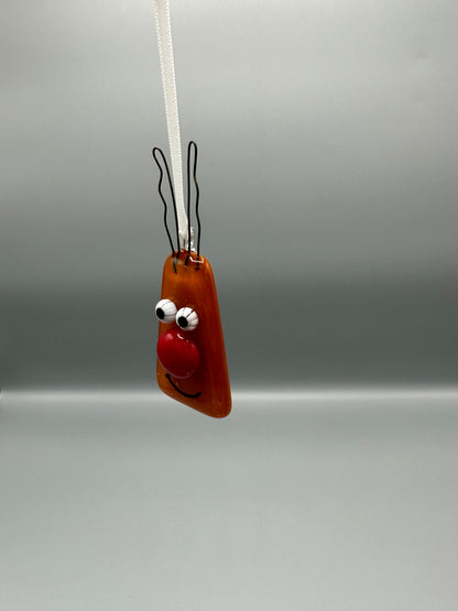 Fused Glass Christmas Rudolph hanging decoration