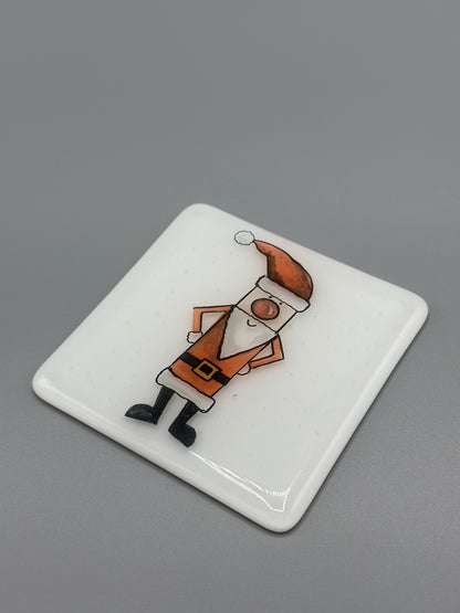 Fused Glass Santa Coaster