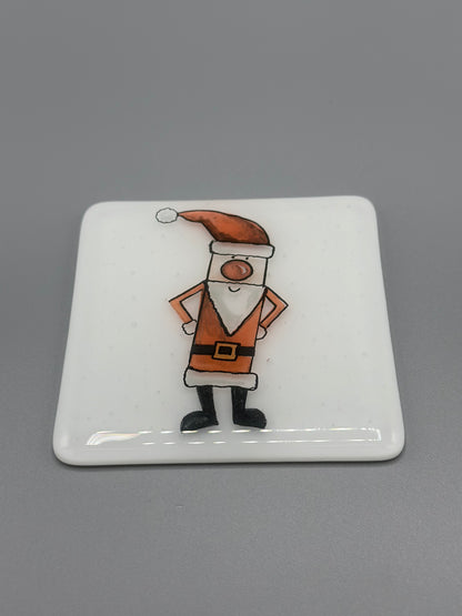 Fused Glass Santa Coaster