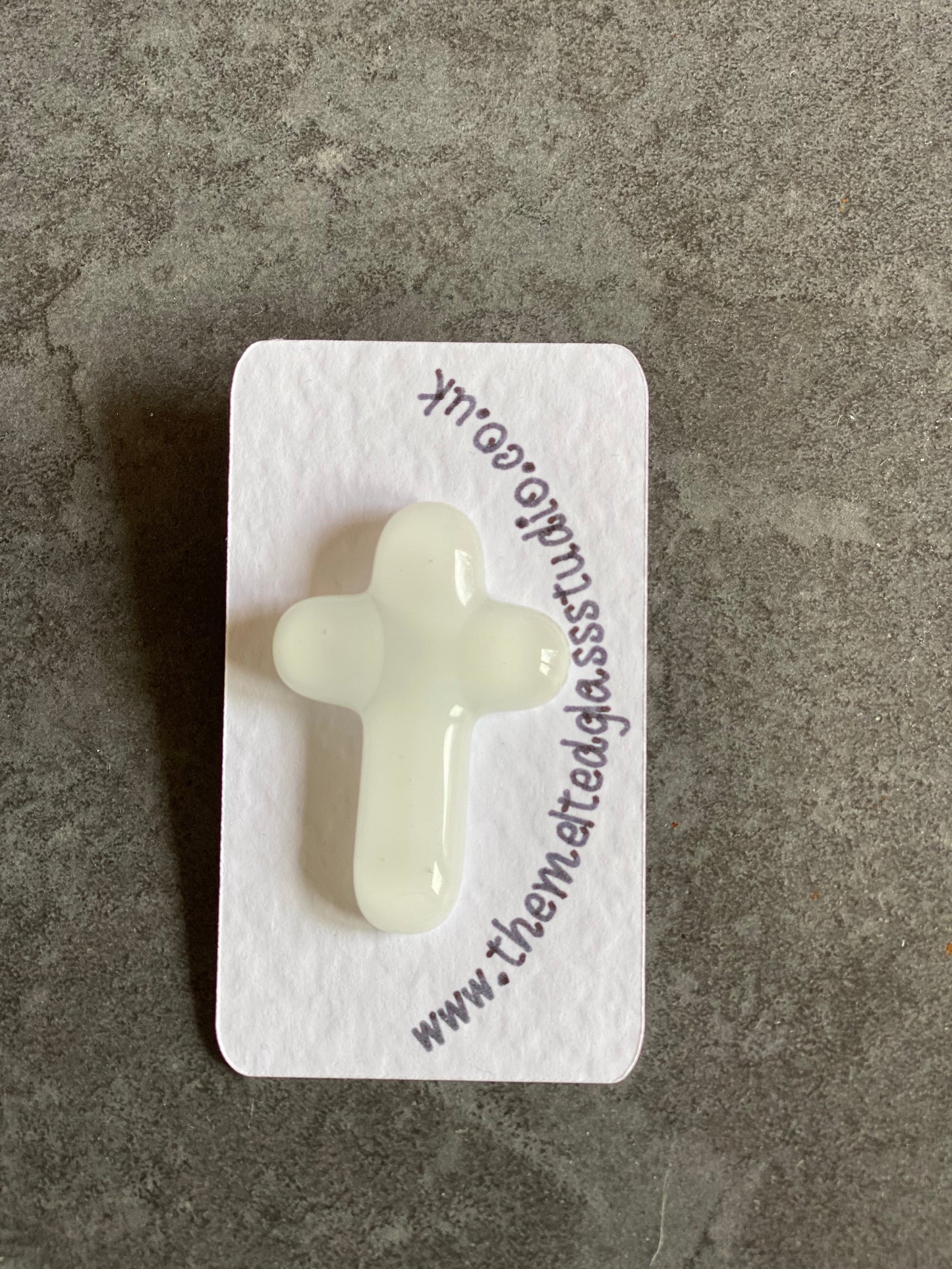 White Cross Pin Badge