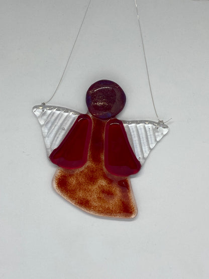 Fused Glass Angel Red